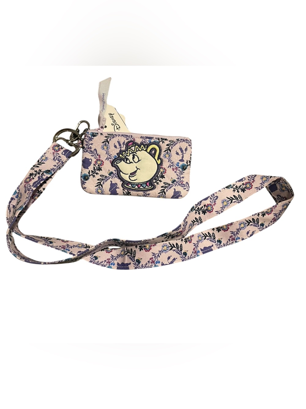 Mrs. Potts Disney/Vera Bradley Purple Floral Lanyard Card Holder